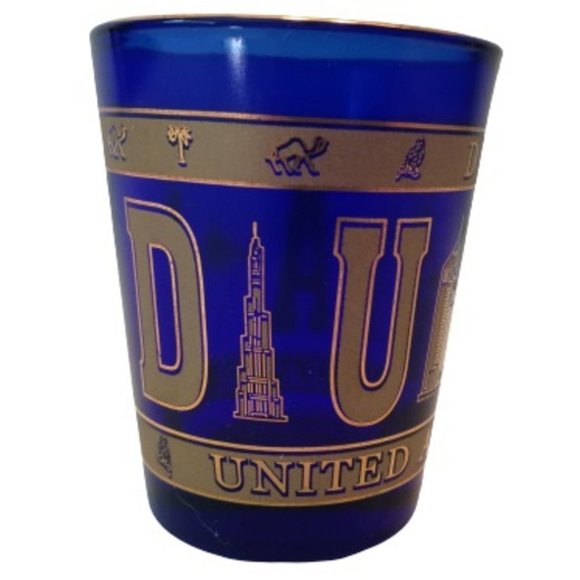 Dubai United Arab Emerites Cobalt Blue Shot Glass - Picture 5 of 5